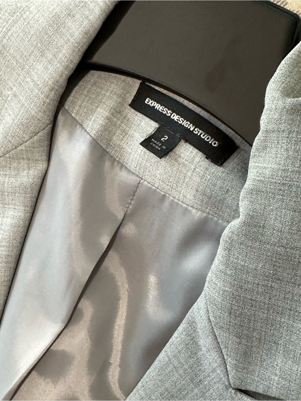 Express Design Studio Gray Blazer Jacket - Picture 4 of 6